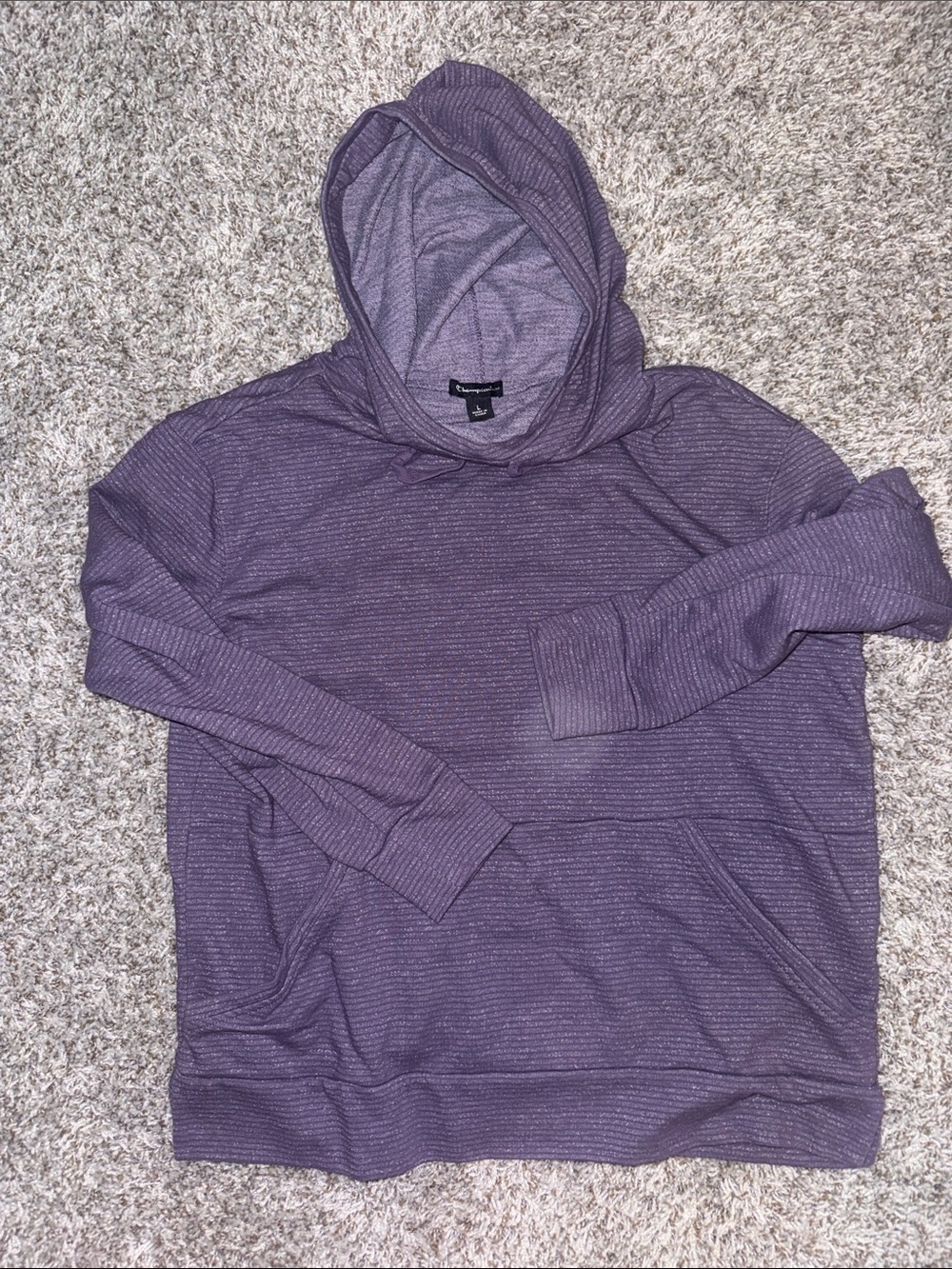 Champion Purple Heather Hooded Pullover Sweatshirt